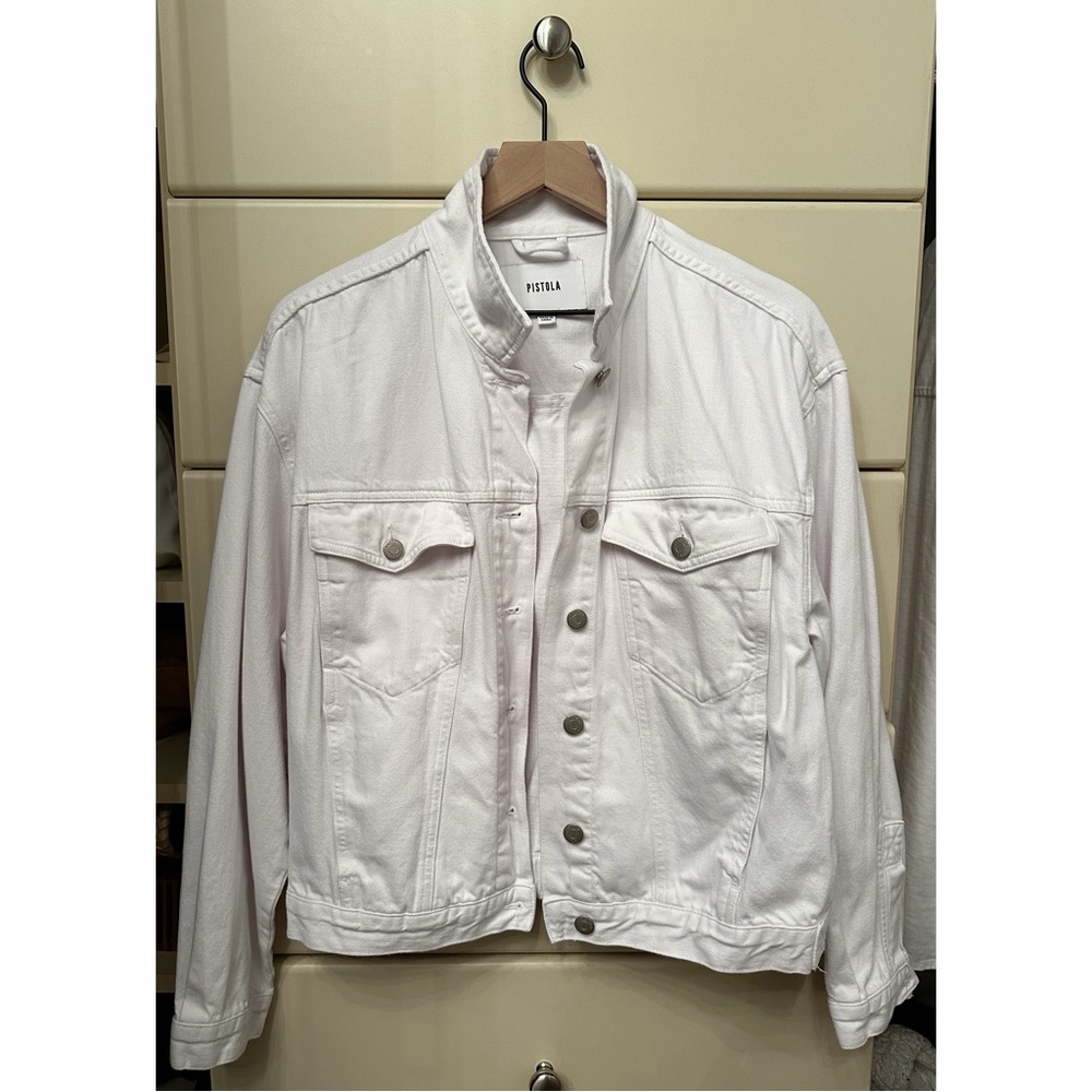 PISTOLA white denim jacket